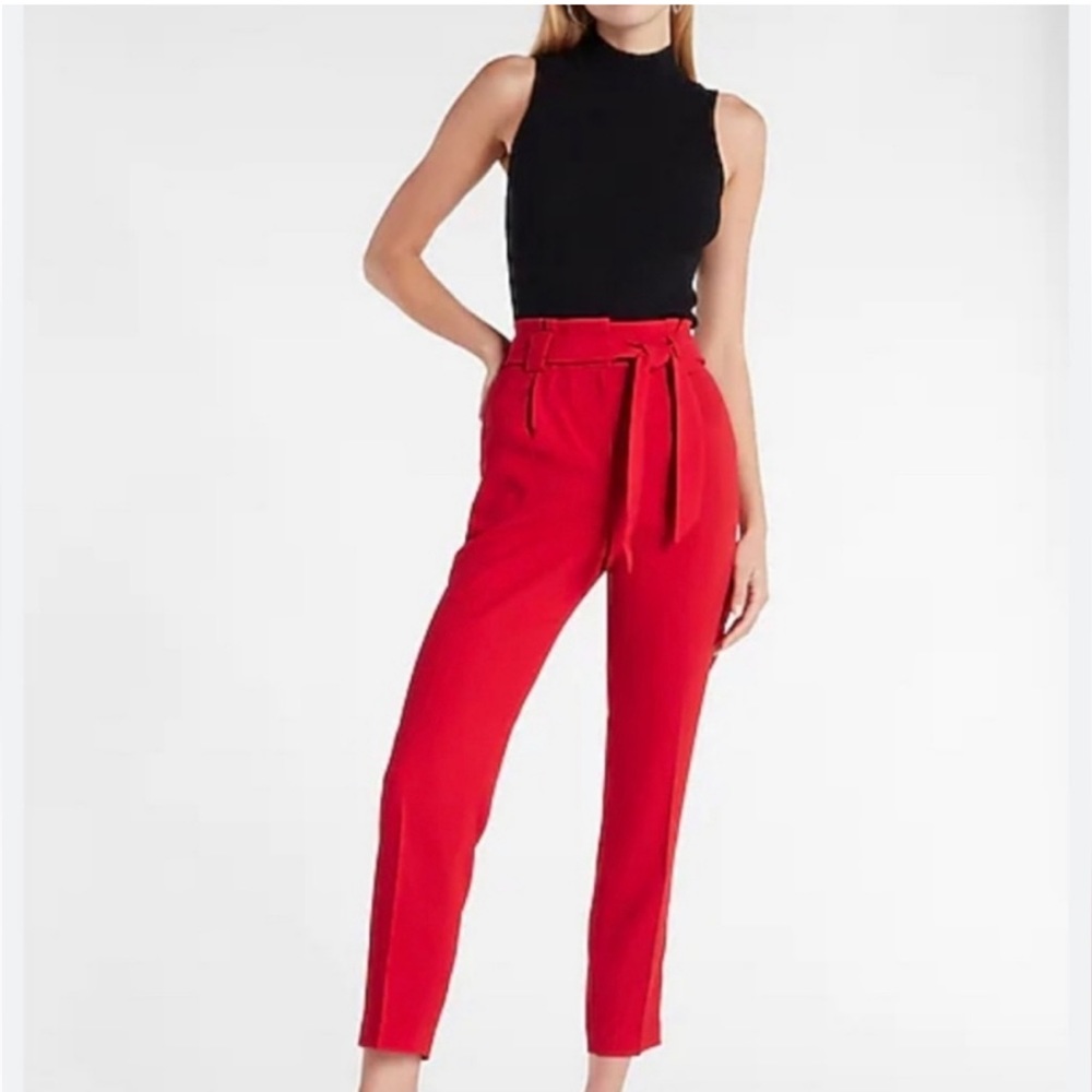 Express High Rise Paperbag Ankle Pants